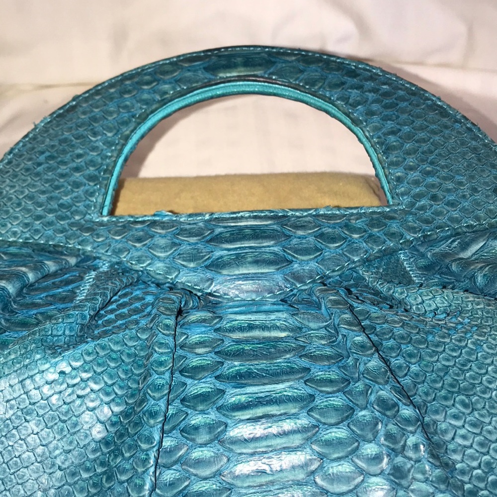 Carlos Falchi Aqua Python Satchel - image 5